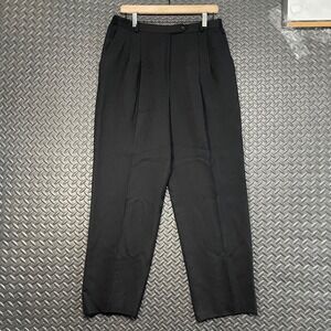 J'envie Sport Womens Size 12 Black Wool Dress Pants High Waist Lined VINTAGE USA